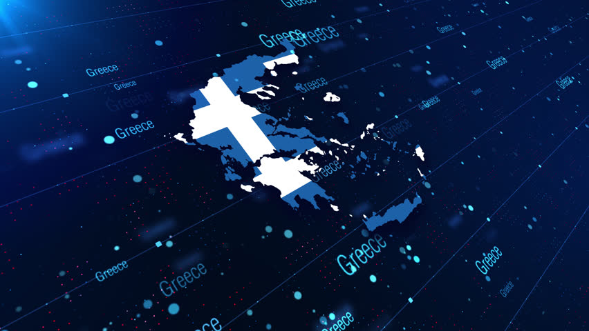 Greece Country Map Displaying On A Modern Dark Background. Map Of Greece