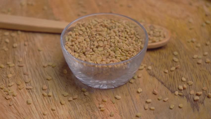 Rotating Shot of Fenugreek seeds (Methi ke dane)