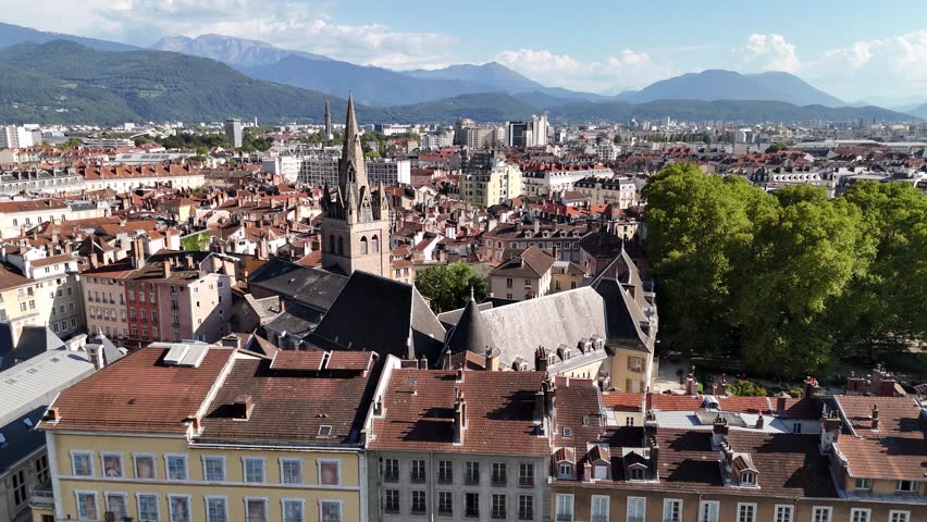 Aerial view of Grenoble, France
