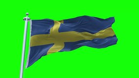 National Flag of Sweden Animation - Sweden Flag Waving in Loop and Textured 3d Rendered on a green screen background, Loopable - Powered by Shutterstock - Get 15% off with code: PIKWIZARD15