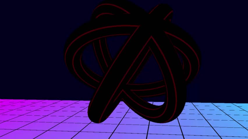 Abstarct 3D knot on gradient grid