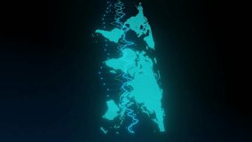 Digital green world map with glowing pixelated continents and overlaying waveforms. Futuristic concept of global data, analytics, and technology vertical - Powered by Shutterstock - Get 15% off with code: PIKWIZARD15