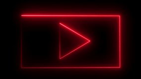 Glowing neon Play Icon and Media Player Button icon animation. glowing neon red blue color music play button animation icon on black background.	 - Powered by Shutterstock - Get 15% off with code: PIKWIZARD15