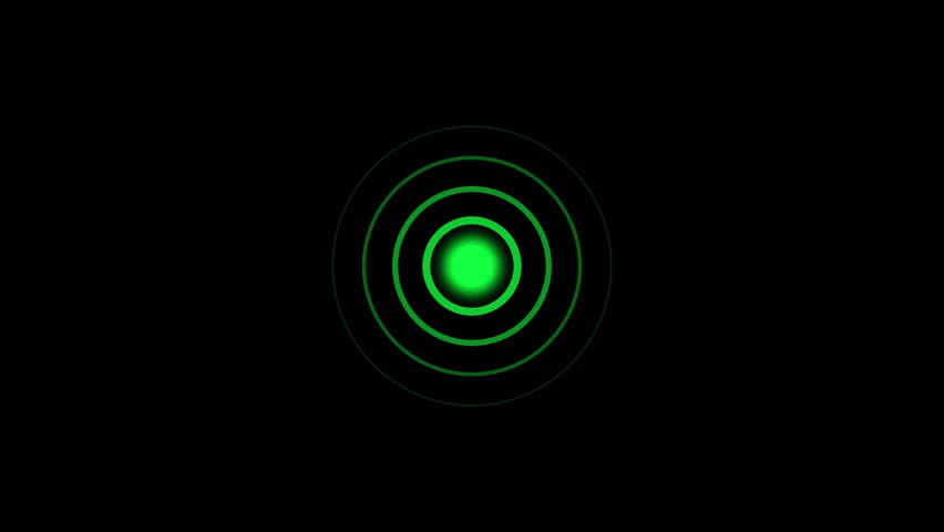 Radio waves heartbeat and pulse rate signal animation with green color.