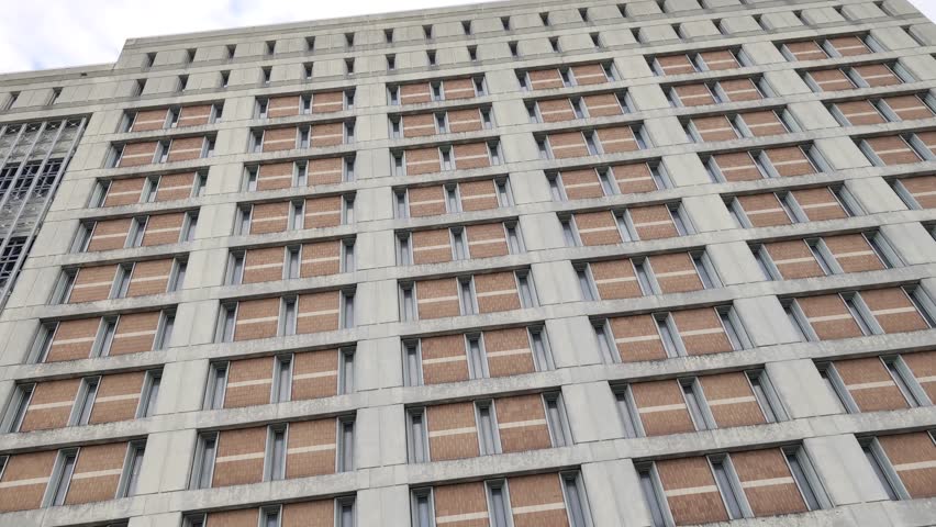 jail building exterior in metropolitan brooklyn new york city (detention center prison holding cell area) criminals crimes criminal commit felony state federal facility industry city sunset park