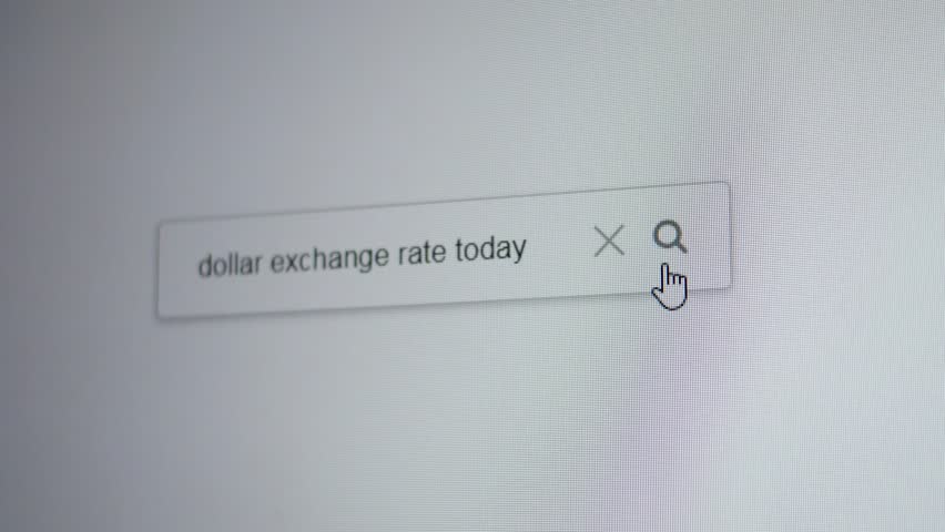 A search bar with the entering query Dollar exchange rate today