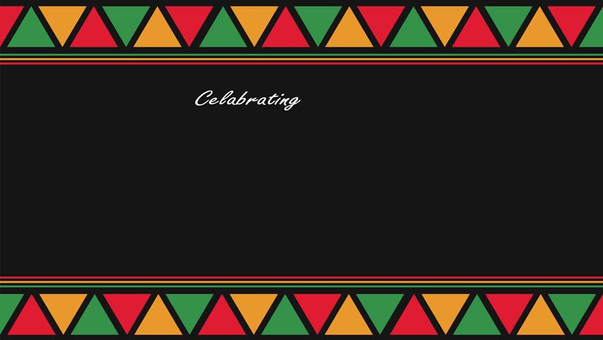 Black History Month Celebration on black background.