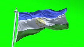 National Flag of Bashkortostan Animation - Bashkortostan Flag Waving in Loop and Textured 3d Rendered on a green screen background, Loopable 4K - Powered by Shutterstock - Get 15% off with code: PIKWIZARD15