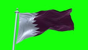 National Flag of Qatar Animation - Qatar Flag Waving in Loop and Textured 3d Rendered on a green screen background, Loopable - Powered by Shutterstock - Get 15% off with code: PIKWIZARD15