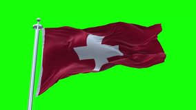 National Flag of Switzerland Animation - Switzerland Flag Waving in Loop and Textured 3d Rendered on a green screen background, Loopable - Powered by Shutterstock - Get 15% off with code: PIKWIZARD15