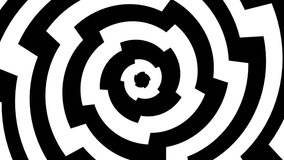 sawtooth clog like shape monochrome BW psychedelic rotation optical illusion. Abstract hypnotic animated background. Spiral geometric looping monochrome wallpaper. dynamic mathematical equation formul - Powered by Shutterstock - Get 15% off with code: PIKWIZARD15