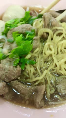 Noodles and Pork Recipe at Restaurant