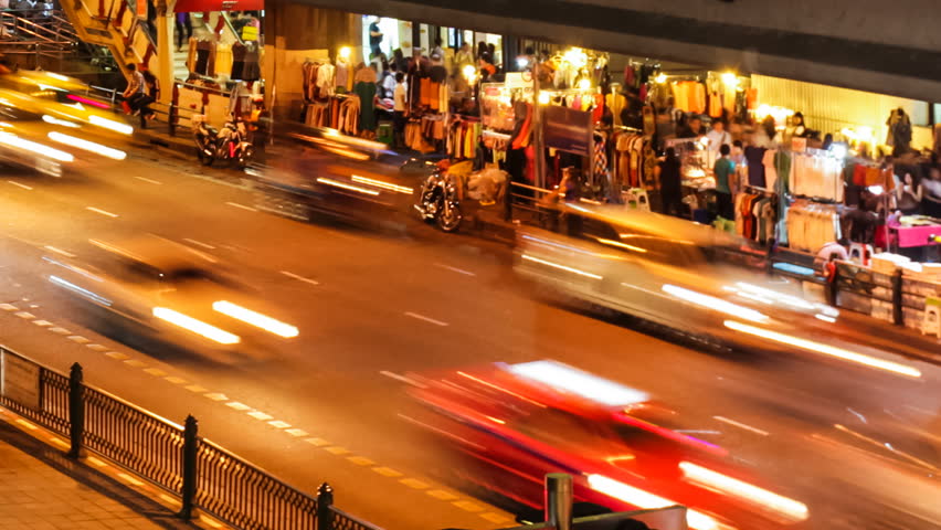 Busy night traffic in Bangkok