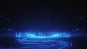 A glowing futuristic cityscape with curving digital pathways and falling light particles, symbolizing advanced technology and connectivity. - Powered by Shutterstock - Get 15% off with code: PIKWIZARD15