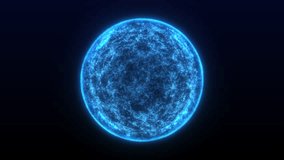 Abstract motion digital blue glowing blurred bright energy sphere. Futuristic energy ball animation with chaotic particles , line  and dots into. Seamleass  loop - Powered by Shutterstock - Get 15% off with code: PIKWIZARD15