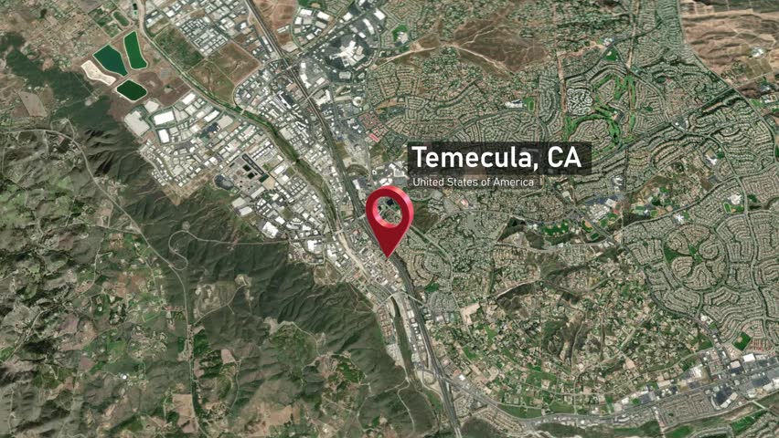 Temecula City Map Zoom (CA, USA) from Space to Earth