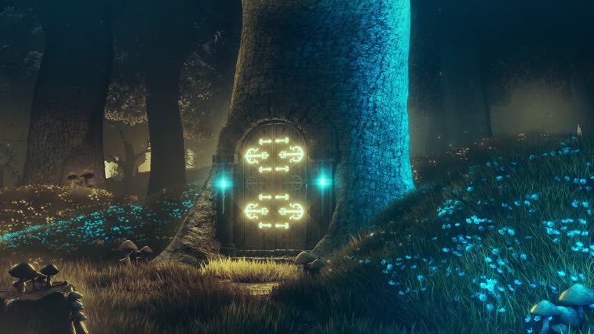 The Mystical Door Gateway in the Enchanted Forest - Loop - Fantasy Nature Landscape - Powered by Shutterstock - Get 15% off with code: PIKWIZARD15