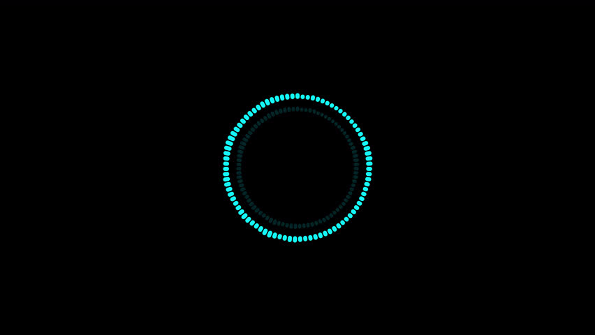 colorful circular audio loop of rhythmic audio frequency waves, Futuristic sound wave visualization on black background, circular Audio spectrum.