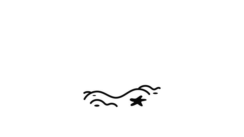 Message bottle animated icon in hand drawn style 
