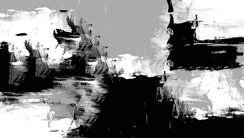 Black and white abstract animation with glitch screen effect. 4K Quality Footage