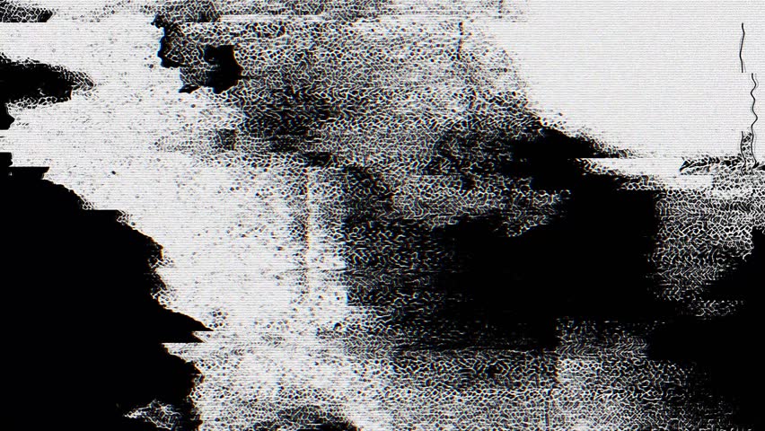 Black and white abstract texture animation with glitch screen effect. 4K Quality Footage
