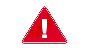Red warning icon motion graphic animation - Powered by Shutterstock - Get 15% off with code: PIKWIZARD15