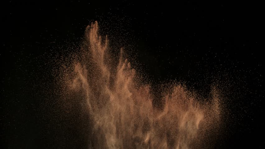 Super Slow Motion Shot of Makeup Powder Explosion Isolated on Black Background at 1000fps.