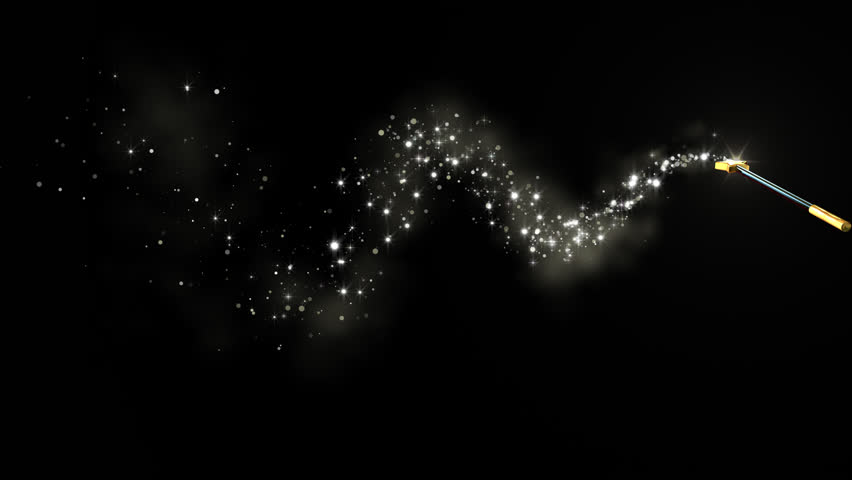 A magical 3D star sparkles with a trail from a glowing wand, creating a mesmerizing effect. Perfect for fantasy-themed projects, transitions, and special effects.