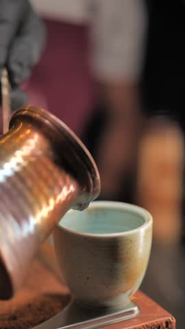 Mesmerising Slow-Motion Turkish Coffee Pour