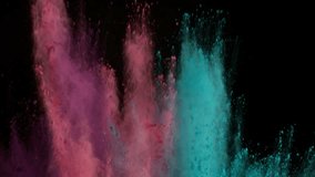 Super Slow Motion Shot of Color Powder Explosion Isolated on Black Background . Filmed on High Speed Cinematic Camera at 1000 fps - Powered by Shutterstock - Get 15% off with code: PIKWIZARD15