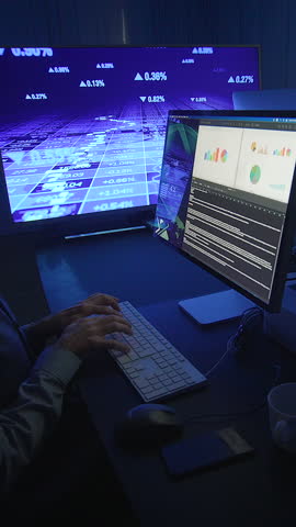 HighTech Financial Analysis Conducted Within a Modernized and Advanced Workspace Environment