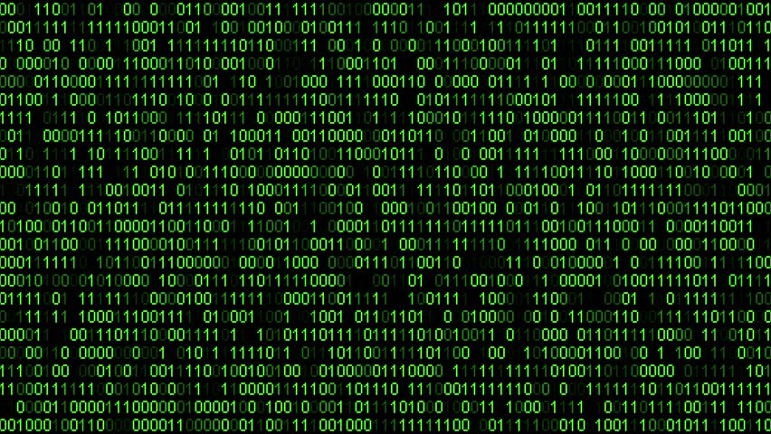 Binary code numbers sequence animation