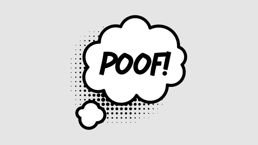 Comic speech bubbles with halftone shadows in pop art style graphic animation. Alpha channel. Transparent background motion design. 4K resolution