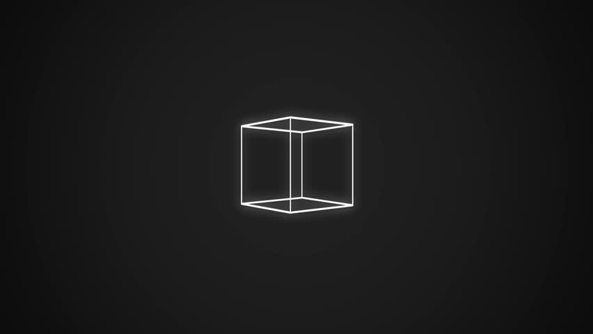 3D cube breframe rotating movement background cube object copy space for titles , products and logo intros backdrop. Trendy iridescent colors abstract animation  seamless looped animation wallpaper 4k
