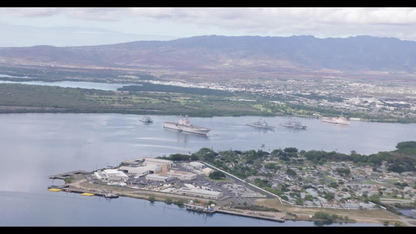 Hawaii Helicopter View Harbour Panorama