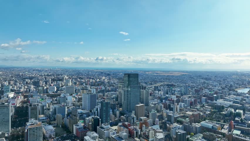 Drone aerial view of modern city