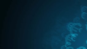 Blue euro symbol shapes are moving from the bottom right of a gradient grid abstract background, horizontal composition. Finance motion graphic. Loop animation footage for graphic design. - Powered by Shutterstock - Get 15% off with code: PIKWIZARD15