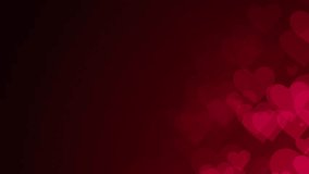 Red heart shapes are moving from the bottom right of a gradient grid abstract background, horizontal composition. Romantic motion graphic. Loop animation footage for graphic design. - Powered by Shutterstock - Get 15% off with code: PIKWIZARD15