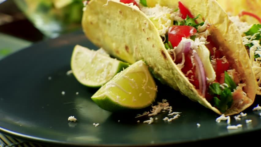 Tasty Mexican Tacos Filled Meat. Homemade American Soft Shell Beef Tacos. Mexican Food Burrito. Tortilla Fast Food. Mexican Pork Carnitas Tacos Fajitas. American Taco Salsa Corn Tortilla Carne Asada