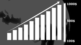 Finance business graph chart with up arrow. Hi-tech style business concept technology chart with grid. Business Information digital display. - Powered by Shutterstock - Get 15% off with code: PIKWIZARD15
