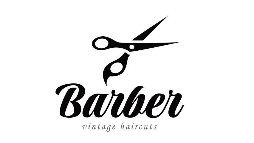 Barber icon isolated on white background. Hairdresser logo or sign. 4K video looping motion animation.