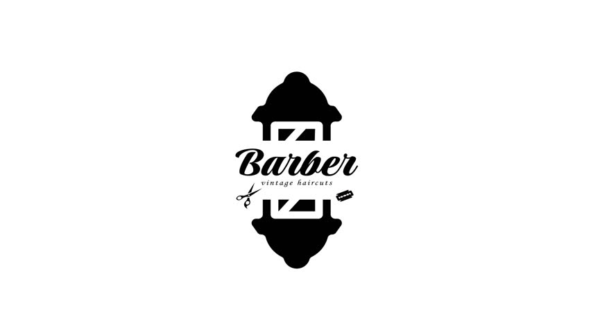 Barber icon isolated on white background. Hairdresser logo or sign. 4K video looping motion animation.