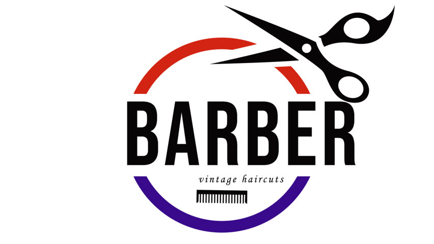 Barber icon isolated on white background. Hairdresser logo or sign. 4K video looping motion animation.