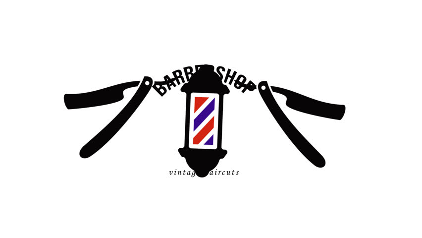 Barber icon isolated on white background. Hairdresser logo or sign. 4K video looping motion animation.