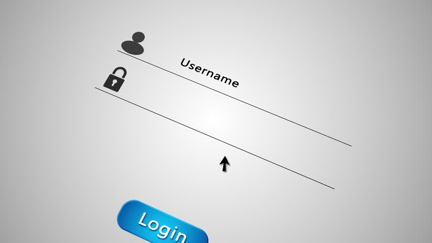 Computer security stock login form password animation. Enter password login close up, security password icon animation, Lock and unlock. accessing their accounts Hacking computer password protection