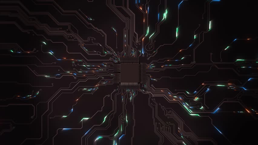 Integrated communication processor CPU 5G Circuit Board Background. CPU computer processor on circuit board data processing artificial intelligence. signals from chip propagate through the motherboard - Powered by Shutterstock - Get 15% off with code: PIKWIZARD15