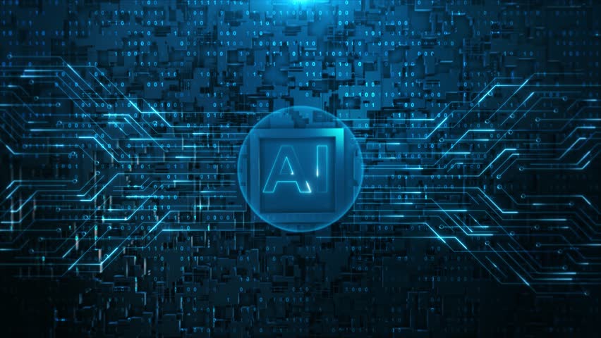 Digital Artificial Intelligence Processor Brain AI chatbot concept AI Learning Business, modern technology, internet and networking concept. For big data processing, ai trading, machine learning 4K 3D