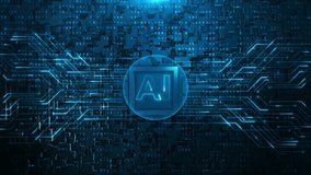 Digital Artificial Intelligence Processor Brain AI chatbot concept AI Learning Business, modern technology, internet and networking concept. For big data processing, ai trading, machine learning 4K 3D - Powered by Shutterstock - Get 15% off with code: PIKWIZARD15