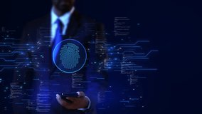 Digital Cybersecurity, digital identity verification, and secure authentication. biometric security, and protection of sensitive information. technology. secure mobile transactions management 4K 3D - Powered by Shutterstock - Get 15% off with code: PIKWIZARD15