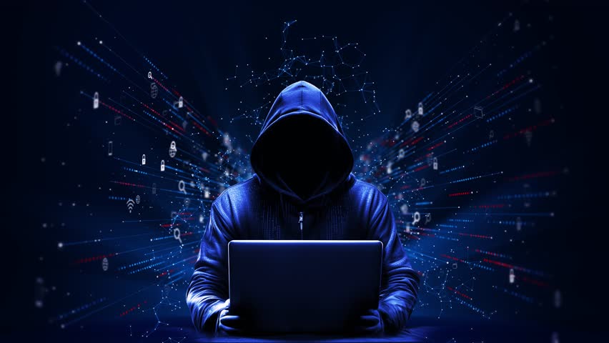 Virus code software hack Cyber security Cybercriminal Cyber attack hacker sensitive personal digital data dangerous user private encryption. 3D Cybersecurity social network data. 3D Illustration